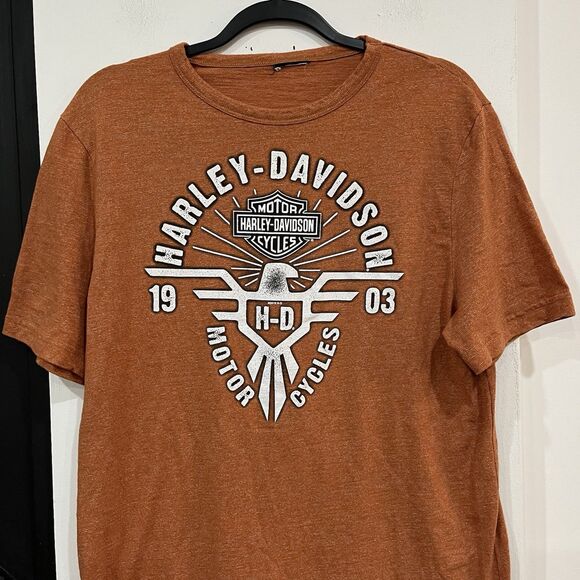 Harley Davidson Orange Czech Republic T Shirt Tee Size Medium - Picture 2 of 4